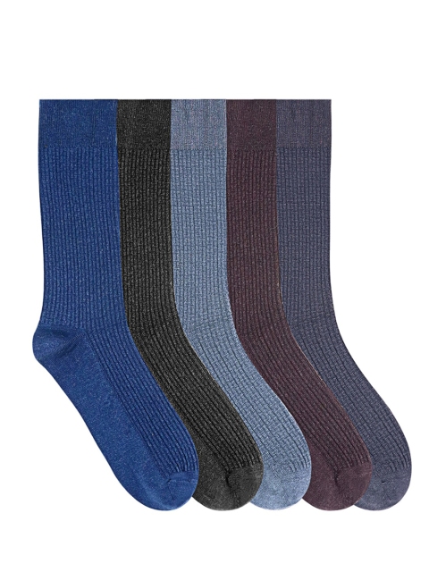 

Mustang Men Pack Of 5 Solid Calf-Length Socks, Blue