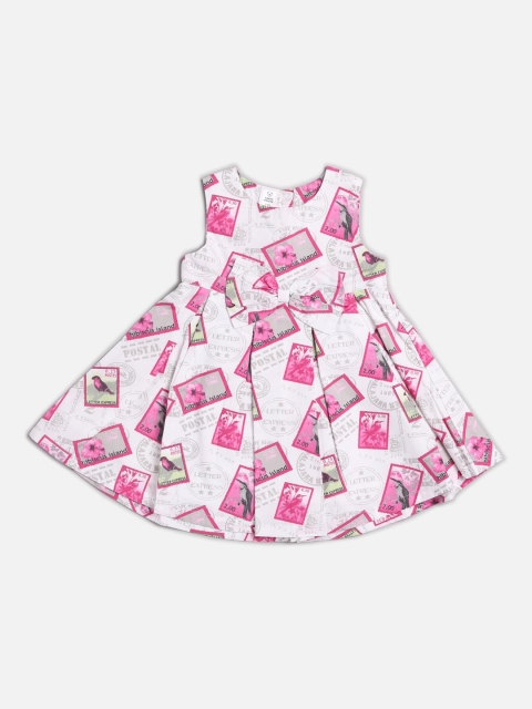 

TOFFY HOUSE Girls Pink Printed Fit and Flare Dress