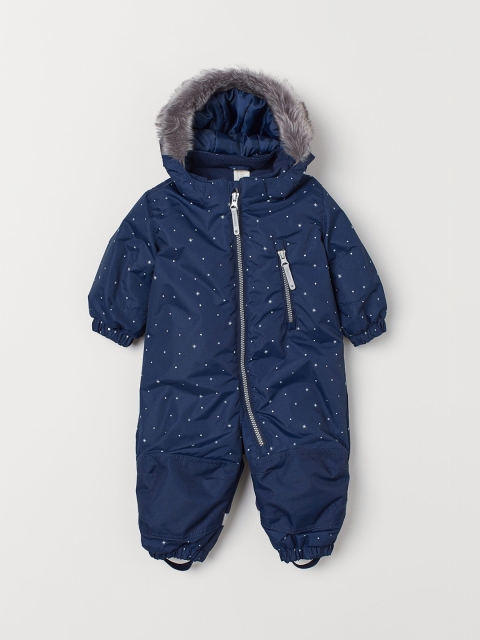 

H&M Kids Navy Blue & White Water-Repellent All-In-1 Suit