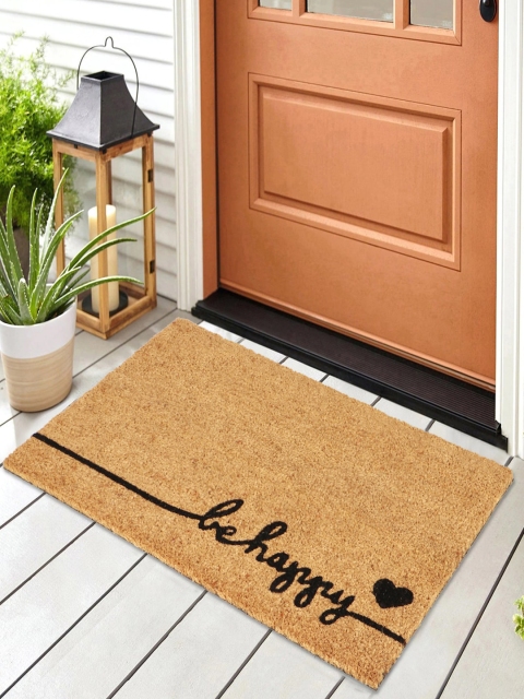 

HomeStorie Beige & Black Printed Rectangular Coir Anti-Skid Doormat