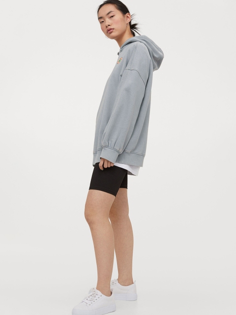

H&M Women Grey Printed Hoodie