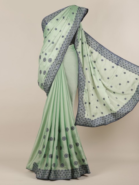 

Pothys Green Woven Design Poly Chiffon Saree