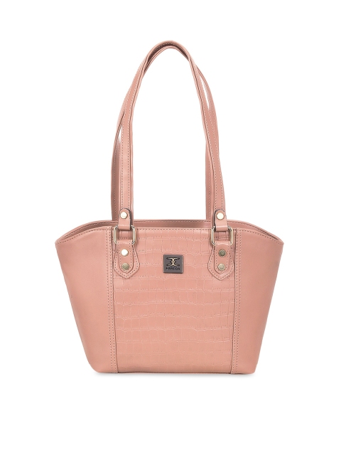 

ESBEDA Peach-Coloured Croc Skin Textured Shoulder Bag