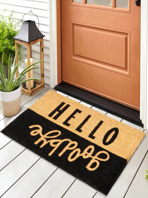 

HomeStorie Brown & Black Printed Coconut Coir Anti-Skid Doormat