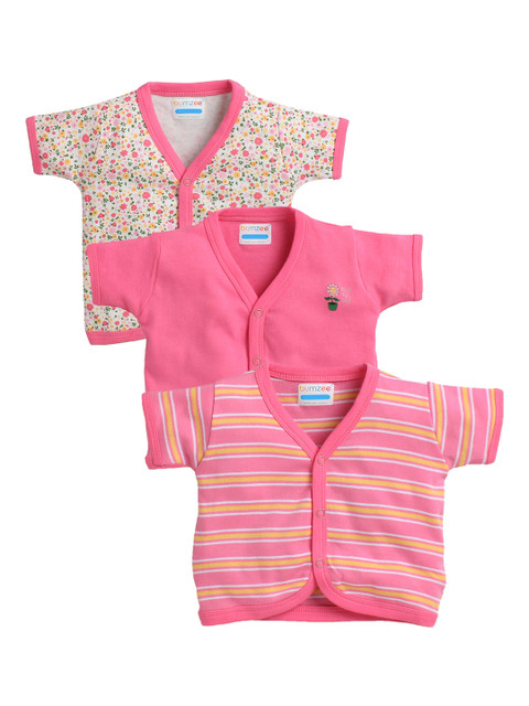 

BUMZEE Infant Kids Pack Of 3 Jhablas, Pink