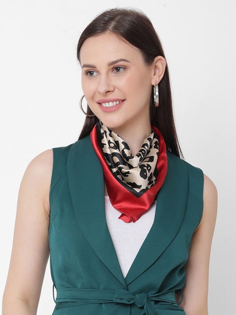 

Get Wrapped Women Red & Cream-Coloured Printed Scarf