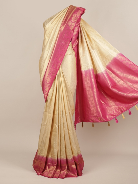 

Pothys Cream-Coloured Woven Design Jute Silk Saree