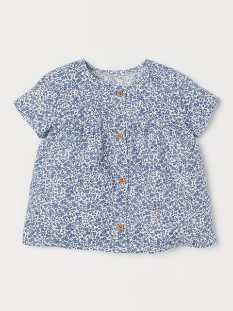 

H&M Girls Blue & White Printed Patterned blouse