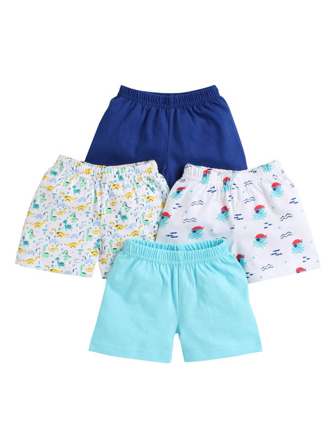 

BUMZEE Kids Pack Of 4 Printed Regular Fit Shorts, Navy blue