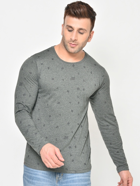 

Chkokko Men Green Printed Round Neck T-shirt
