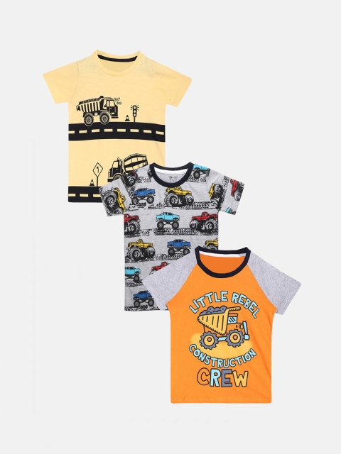 

Lazy Shark Boys Pack of 3 Multicoloured Printed Round Neck T-shirt, Multi