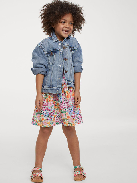 

H&M Girls Pink & White Floral Pure Cotton Dress