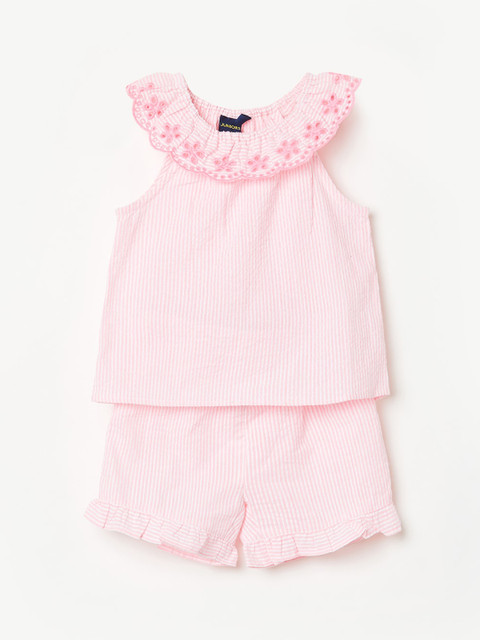 

Juniors by Lifestyle Girls Pink & White Striped Top with Shorts