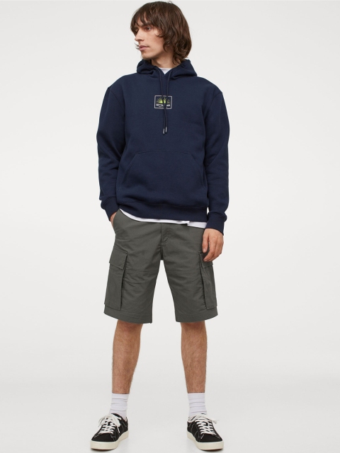 

H&M Men Green Cotton Cargo Shorts