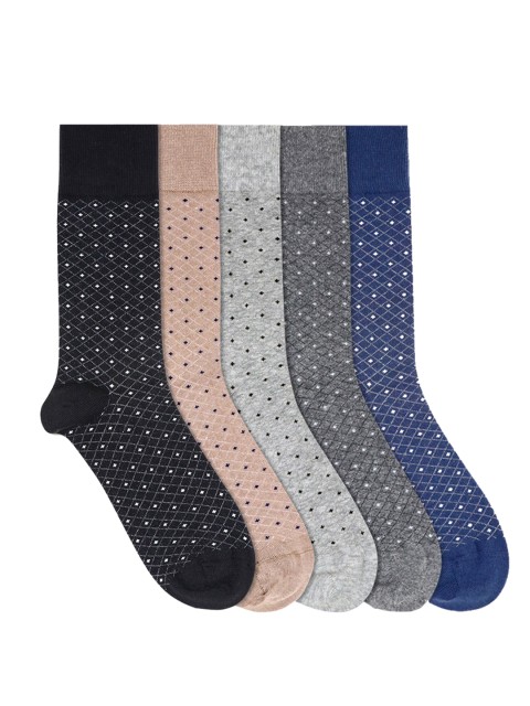 

Mustang Men Pack Of 5 Printed Above Ankle Length Socks, Black