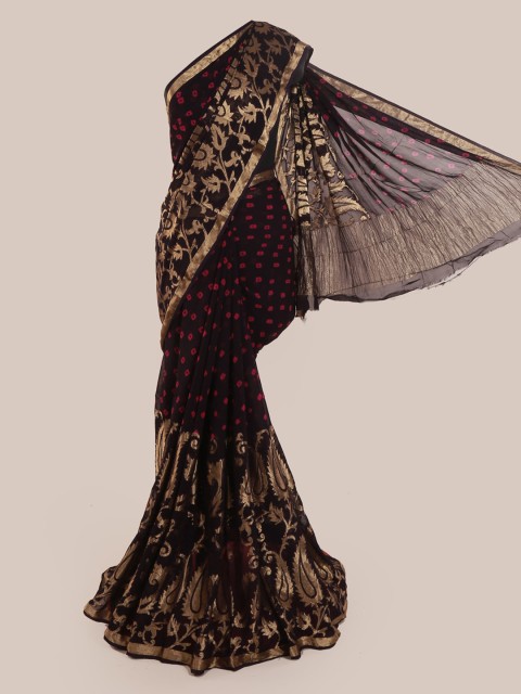 

Pothys Navy Blue Woven Design Poly Georgette Saree