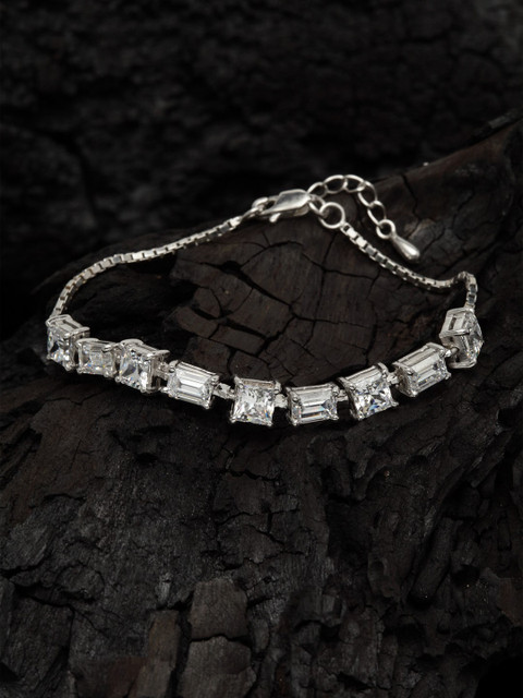 

Clara Silver-Toned Sterling Silver Rhodium-Plated Wraparound Bracelet