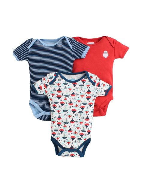 

BUMZEE Infant Kids Pack Of 3 Bodysuits, Blue
