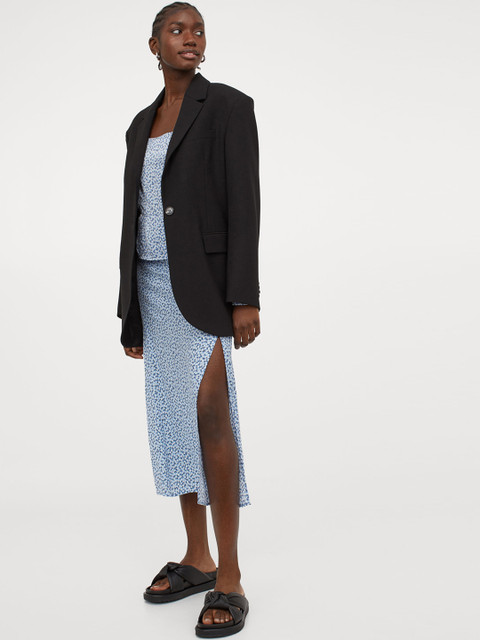 

H&M Women Blue & White Viscose Skirt