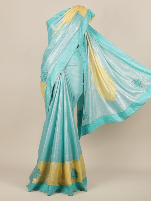 

Pothys Blue Woven Design Poly Georgette Saree