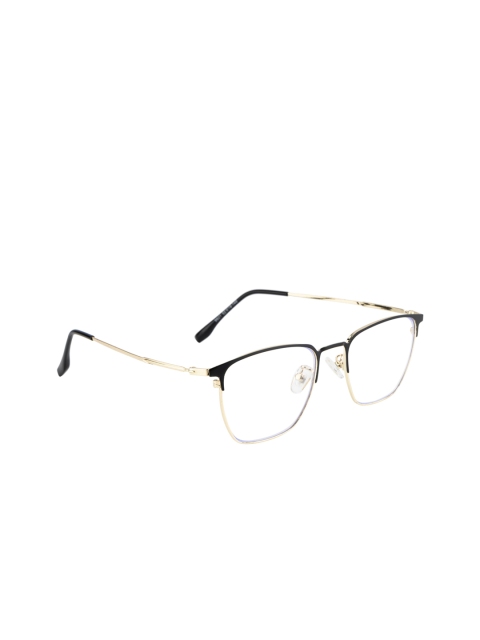 

Clark N Palmer Unisex Black & Silver-Toned Solid Full Rim Square Frames CNP-9601-C3