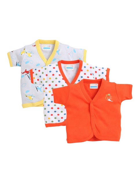 

BUMZEE Infant Kids Pack Of 3 Jhablas, Orange