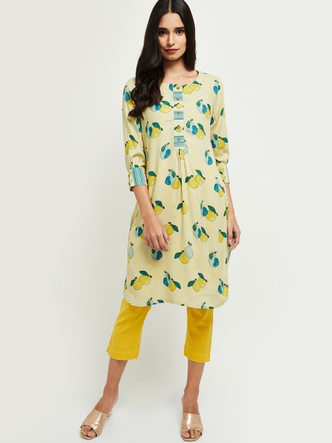 

max Women Green Printed Kurta