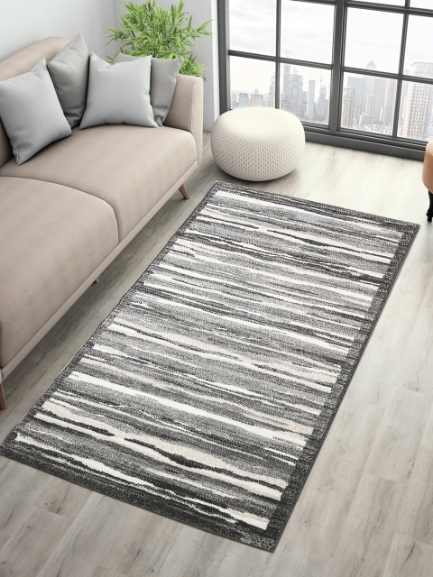 

SPACES Black & Cream-Coloured Striped 2300 GSM Floor Runners