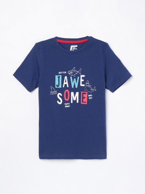

Fame Forever by Lifestyle Boys Navy Blue Printed Round Neck T-shirt