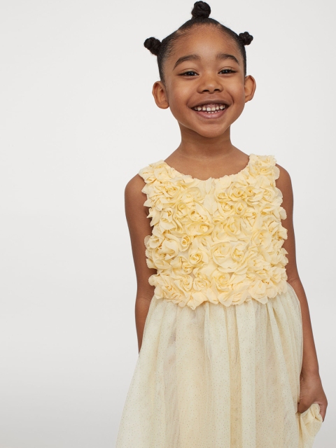 

H&M Girls Yellow Glittery Tulle Dress