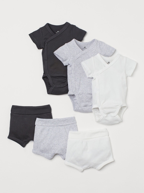 

H&M Infants White & Grey 6-Piece Jersey Set