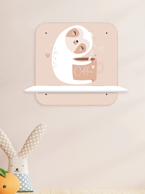 

RANDOM Peach-Coloured & White MDF Basic Wall Shelf