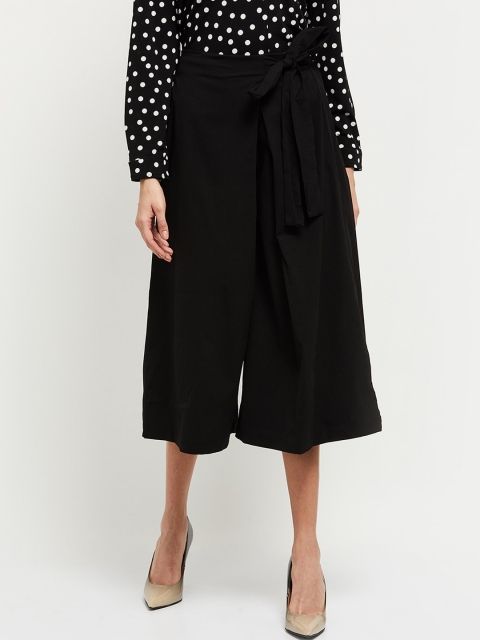 

max Women Black Regular Fit Solid Culottes