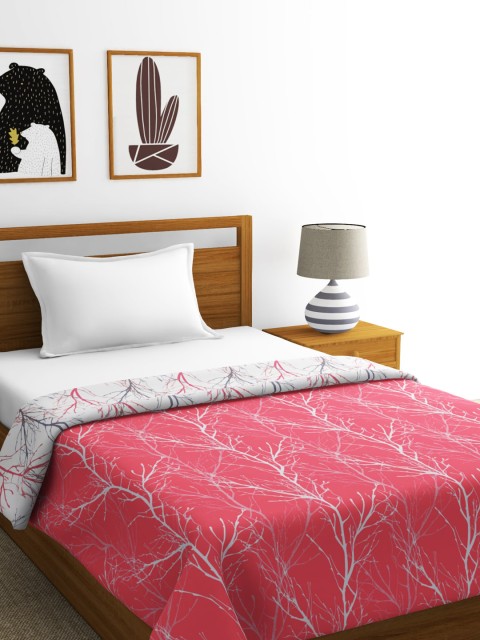 

BIANCA Pink & White Abstract AC Room 300 GSM Single Bed Dohar