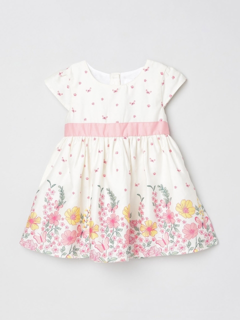 

max Girls Off-White Printed Fit and Flare Dress
