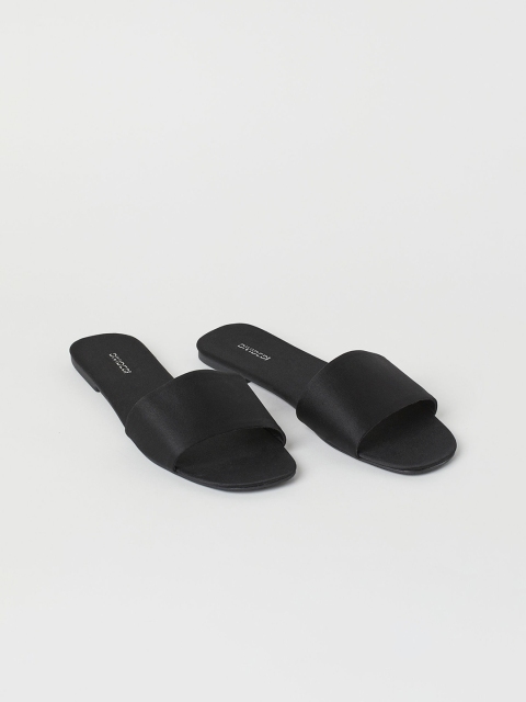 

H&M Women Black Solid Slides