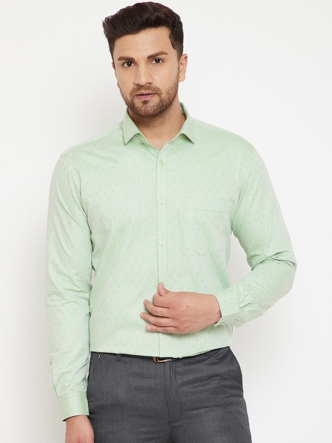 

Canary London Men Green Slim Fit Self Design Formal Shirt