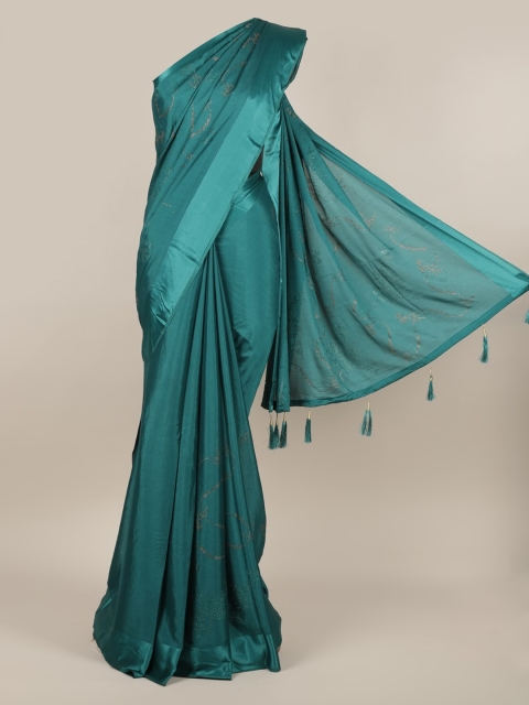 

Pothys Green Embellished Poly Georgette Saree