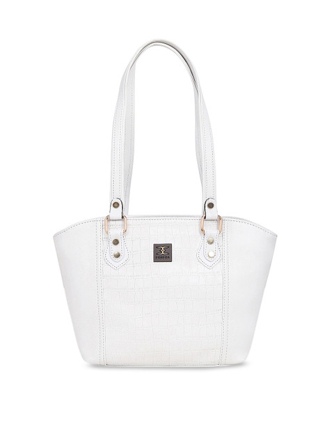 

ESBEDA White Croc Skin Textured Shoulder Bag