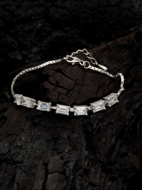 

Clara Rhodium-Plated Silver-Toned Sterling Silver Bracelet