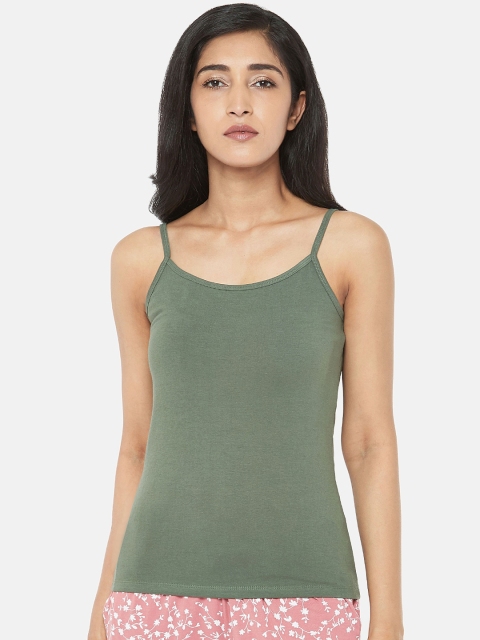 

Dreamz by Pantaloons Women Olive Green Solid Camisoles
