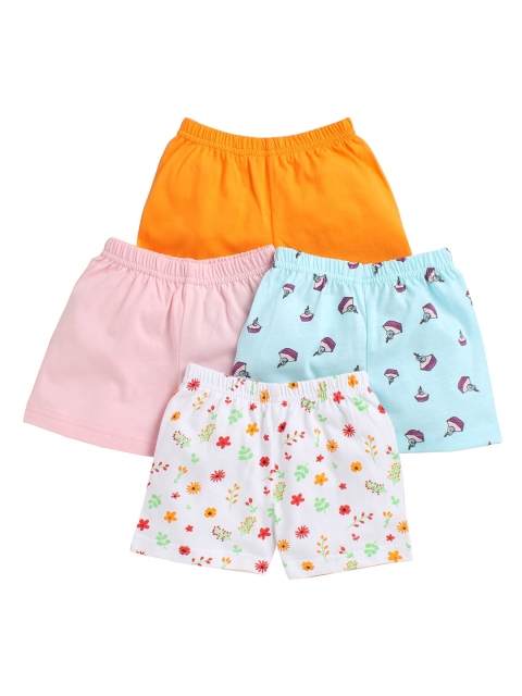 

BUMZEE Kids Pack of 4 Pink Printed Regular Fit Regular Shorts