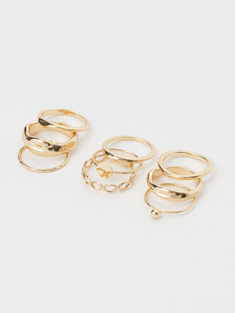 H&M Women Gold 9-Pack Rings