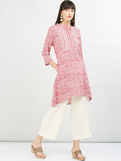 

max Women Pink Printed Kurta