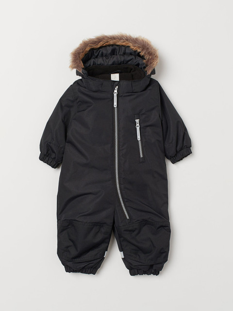 

H&M Infant Kids Black Solid Water-Repellent all-in-1 Suit