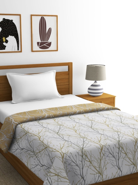 

BIANCA Beige & White Abstract AC Room 300 GSM Single Bed Dohar