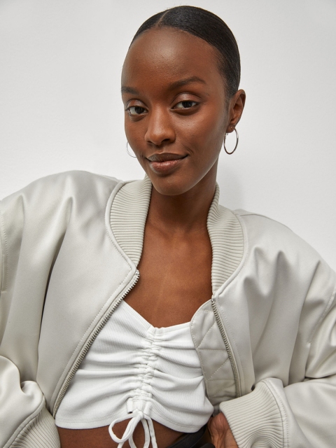

H&M Women White Cropped Top