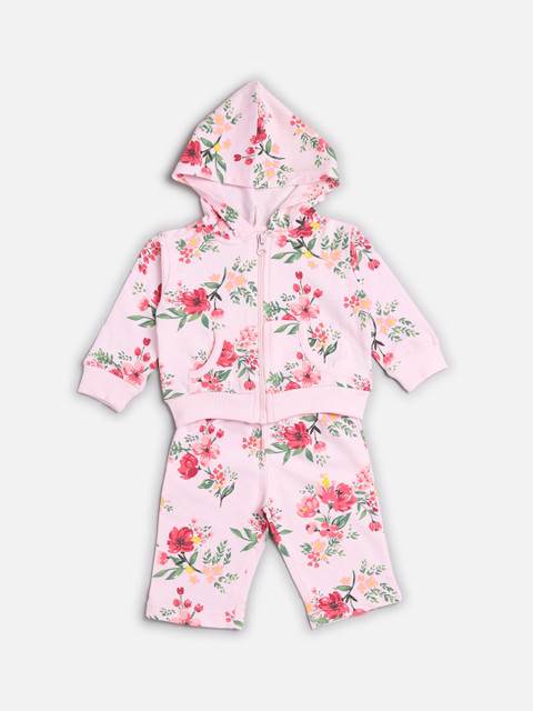 

TOFFY HOUSE Girls Pink & Green Printed Top with Trousers