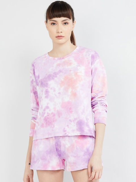 

max Women Pink Dyed Round Neck T-shirt