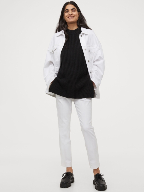 

H&M Women White Solid Cigarette Trousers